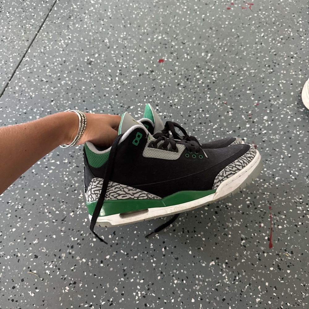 Jordan Black and Green Sneakers
